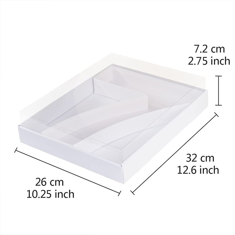 WENPACK 12.5"" Cardboard Number Shaped Mache Cupcake Strawberries Fillable Carton Box with Clear Lid (White  7) - Image 3